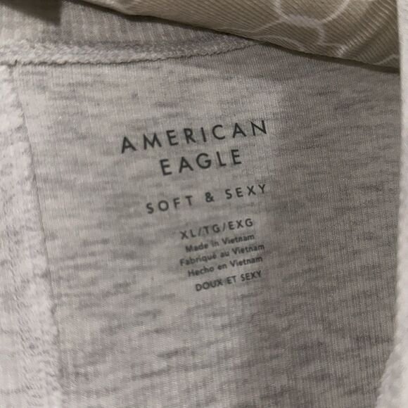 AE XL Light Heather Gray Ribbed Soft Crewneck Cap Short Sleeve Sexy Muscle Tee - Picture 9 of 12